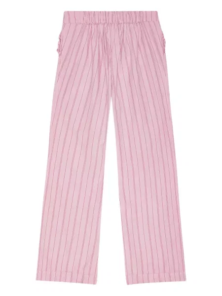 Pantaloni Ganni cu dungi roz