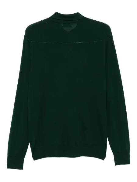 Tricou polo Ballantyne de lână verde