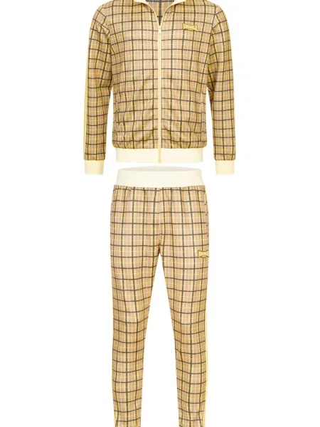 LONSDALE Športna trenirka SEABROOK kremna / rjava / rumena črna