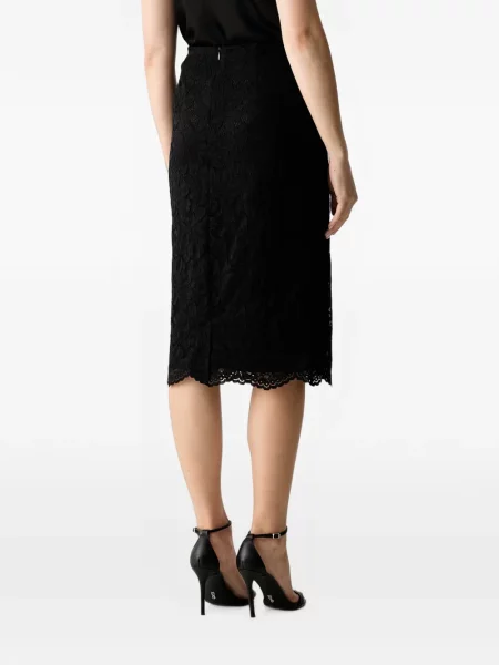 Fustă midi Guess cu autograf negru