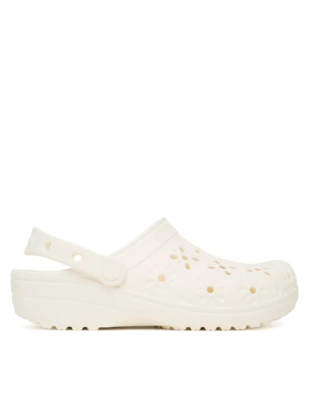 Chodaki Dla Dorosłych Crocs Classic Floral Cut Out Clog białe