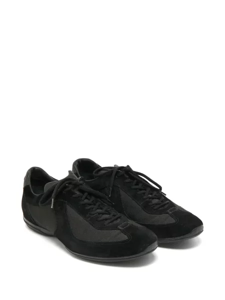 Sneakerși Santoni din piele de căprioară negru