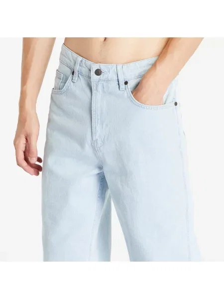 Kalhoty Karl Kani Small Signature Baggy Five Pocket Denim Bleached Blue modré