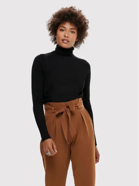 ONLY Bluză cu gât Venice negru