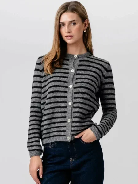 TEESHOPPEN Pulover Crizette Striped negru