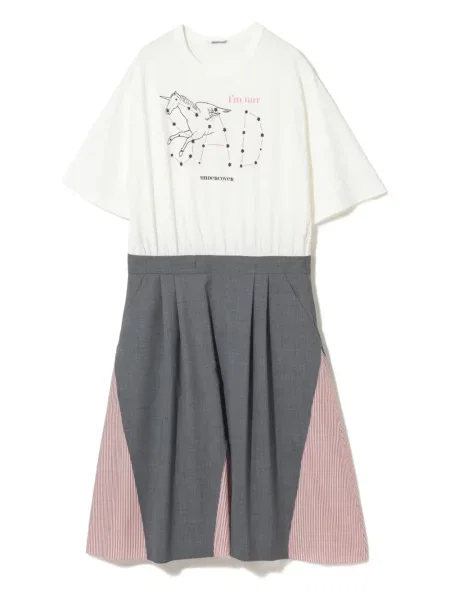 Rochie Undercover cu imagine plisată de costum alb