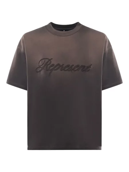 Риза Represent бродирана кафяво