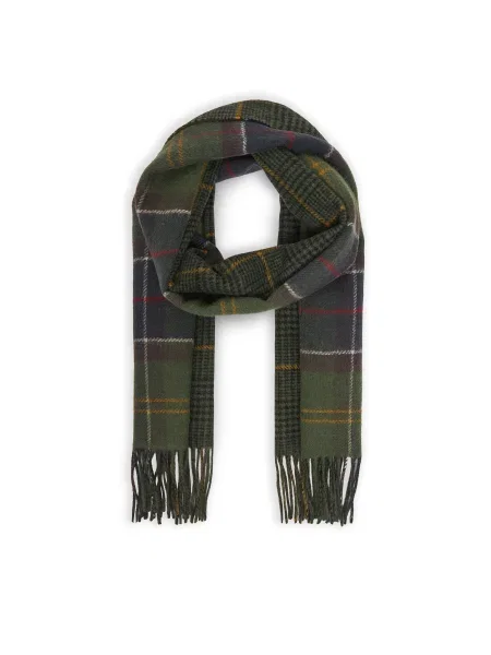 Barbour Gyapjú sál Dramside Reversible zöld