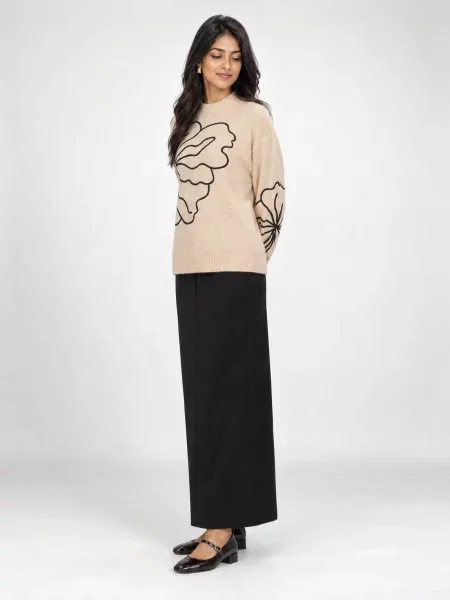 Pulover Jdy cu model floral bej