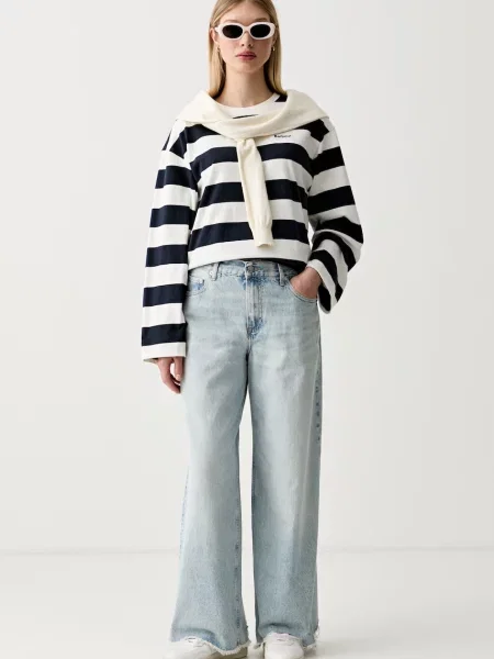 Tommy Hilfiger rifle wide leg dámske modrá