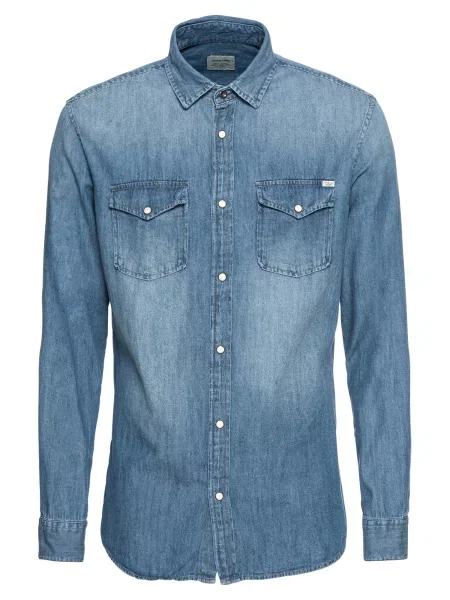 JACK & JONES Košile Sheridan džínovina modrá