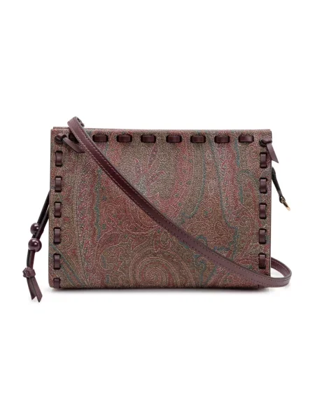 Torebka Etro z wzorem paisley żakardowa brązowa