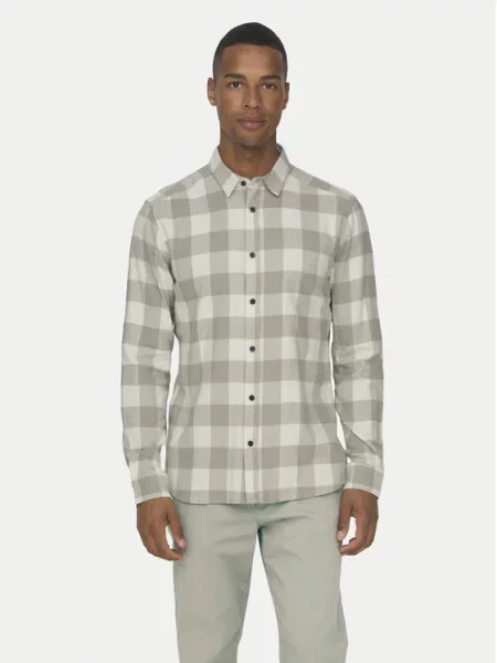 Only & Sons Srajca Gudmund temno siva / volneno bela bež