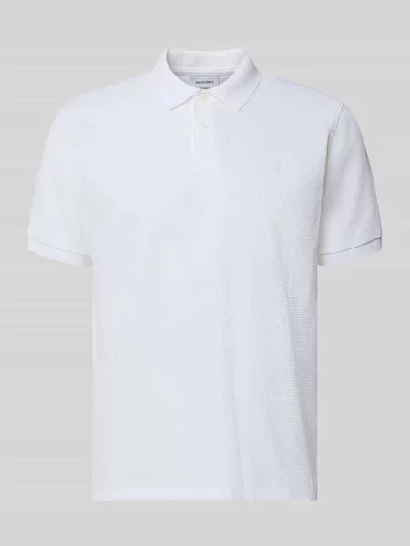 Koszulka polo o kroju regular fit z fakturowanym wzorem model AUSTIN' Jack & Jones biała