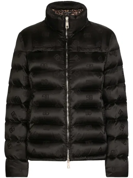 Geacă cu puf Dolce & Gabbana din jacard negru
