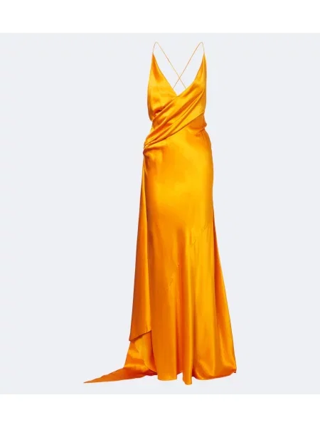 Rochie Alex Perry din satin asimetrică portocaliu