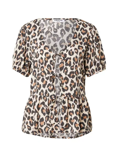 Sublevel Bluză maro / maro deschis negru