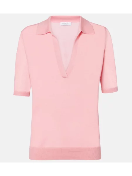 Svilena polo majica Gabriela Hearst roza
