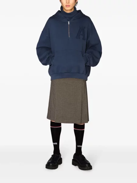 AMBUSH bluza Collar Rib Sweatshirt Insignia z kapturem z aplikacją niebieski