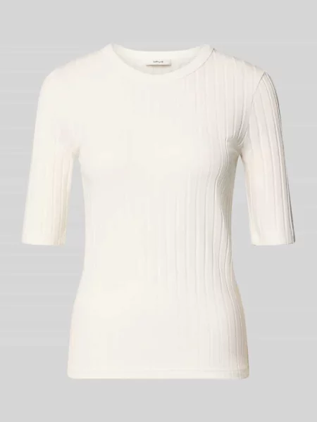 T-shirt w efekt prążkowania model Savka' Opus biała
