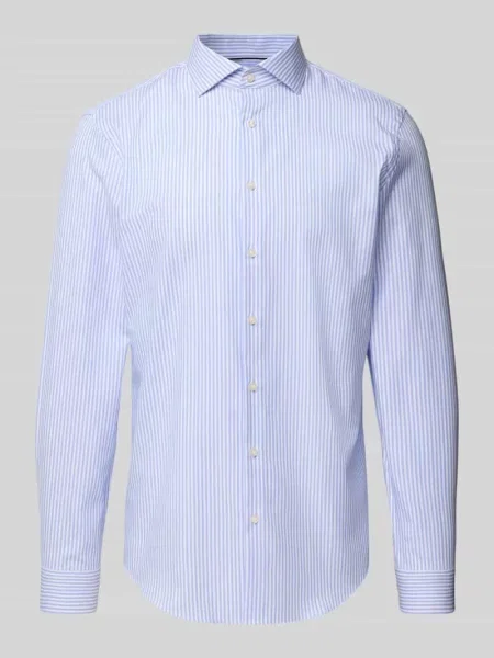 Koszula biznesowa o kroju slim fit z listwą guzikową Jake*s błękitna