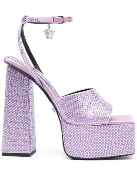 Sandale Versace cu platformă violet