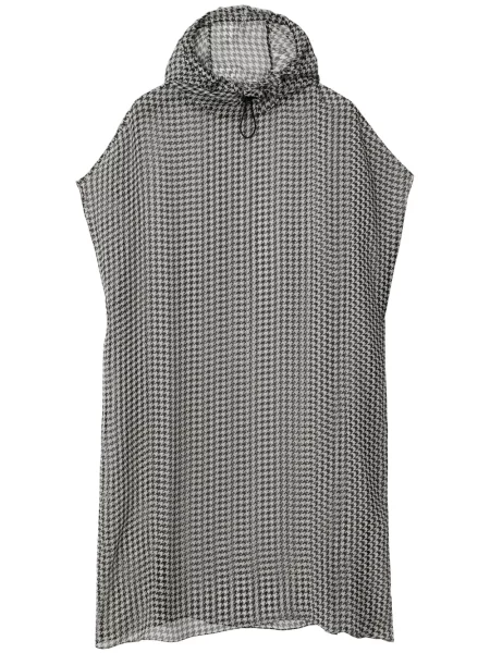 Jedwabna przezroczysta sukienka Burberry z nadrukiem czarna