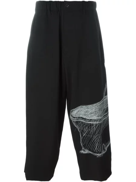 Decupat pantaloni Yohji Yamamoto cu imagine negru