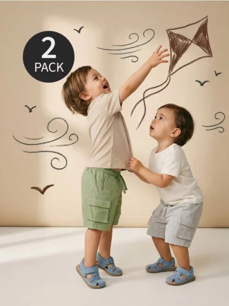 Sinsay cargo kraťasy 2 pack olivová