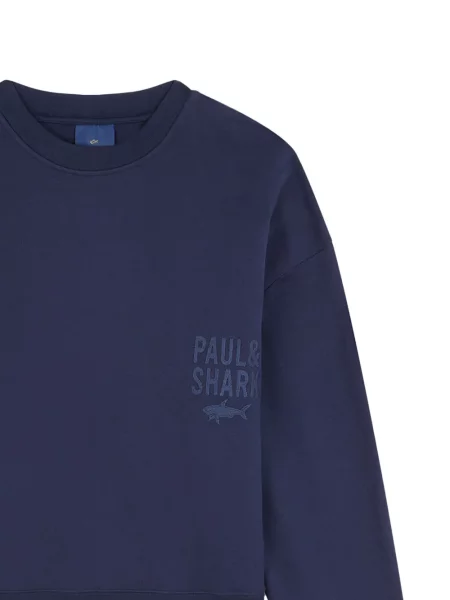 Суитчър Paul & Shark с принт с кръгло деколте синьо