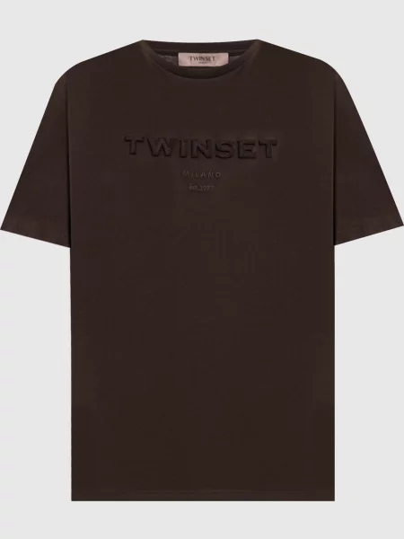 Футболка Twinset с лого коричневая
