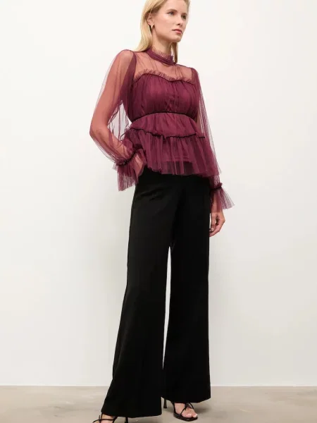 Блузка Answear.LAB однотонна бордовий