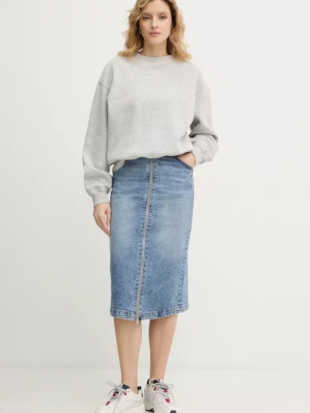 Calvin Klein Jeans spódnica jeansowa mini prosta niebieski