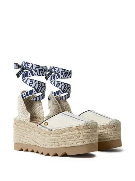 Prugaste espadrile Stella Mccartney s platformom bijela