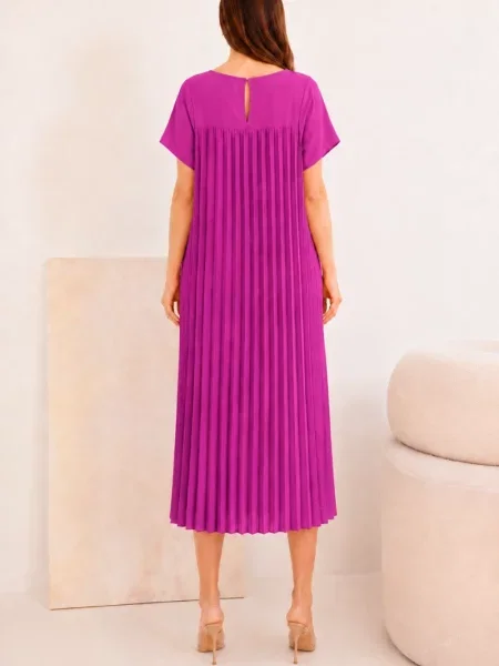 Rochie mini Kesi Włoski cu mâneci scurte violet
