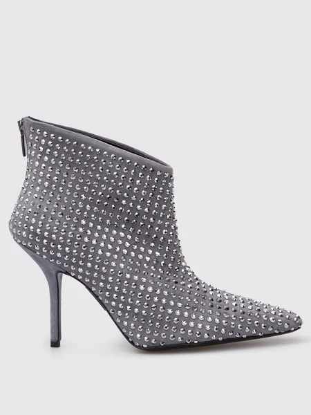Замшевые ботильоны Eddy Daniele со стразами серые