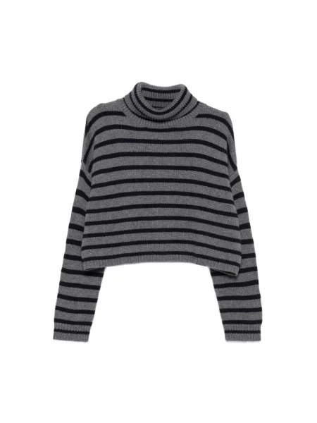 Sweter z golfem Lisa Yang z kaszmiru szary