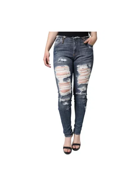 Skinny jeansy skinny Dolce And Gabbana niebieskie