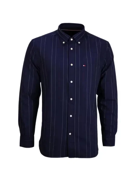 Cămașă Tommy Hilfiger din țesătură twill albastru