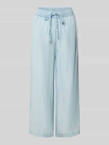 Spodnie materiałowe o kroju wide fit z czystego lyocellu w tkaninie stylizowanej na denim Soyaconcept niebieskie