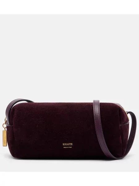 Geanta crossbody Khaite din piele de căprioară