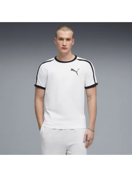 PUMA koszulka z lamówką T7 Big Cat Odzież S biały