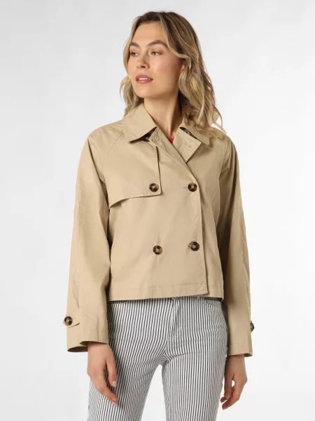 Trencz z wykładanym kołnierzem model ‘Halita’ Opus beżowy