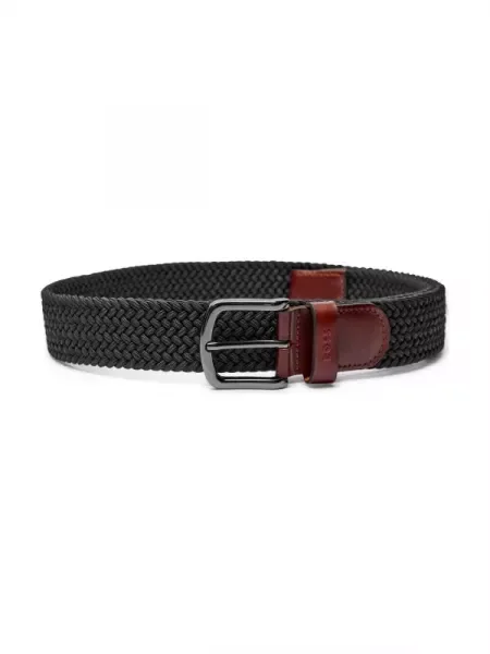BOSS BLACK cu adaos de piele negru