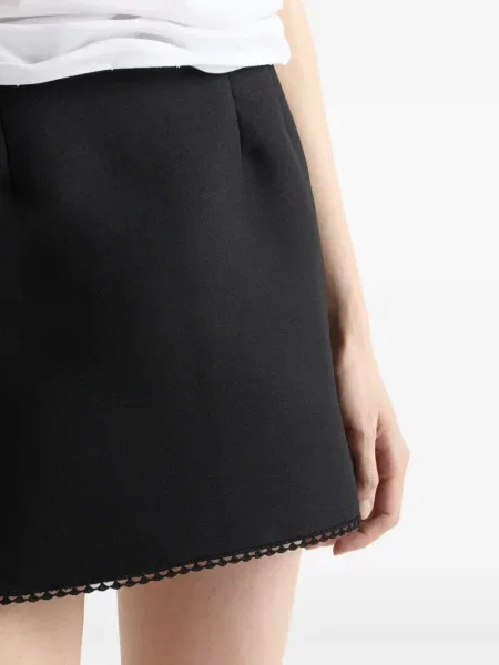 Fusta mini Prada din dantelă negru