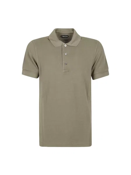 Koszulka polo Tom Ford z krótkim rękawem zielona