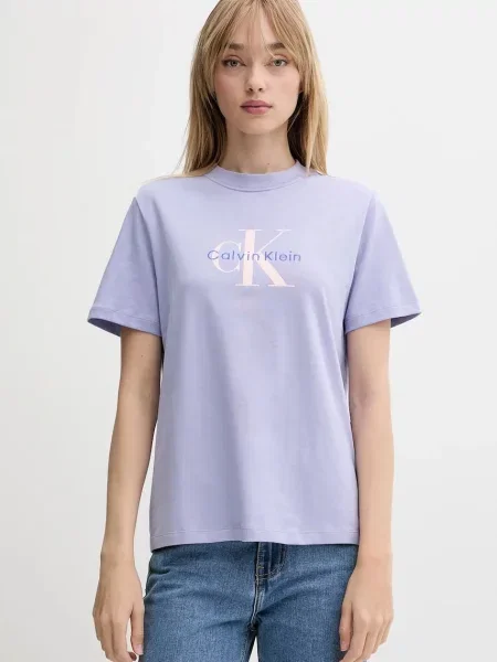 Calvin Klein Jeans t-shirt γυναικείο μωβ