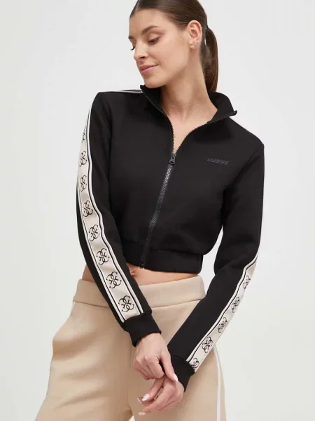 Dukserica Guess za žene s aplikacijom crna