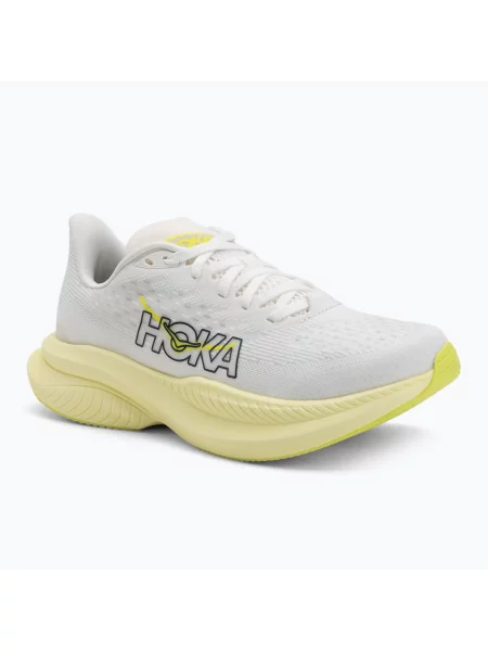 Дамски обувки за бягане HOKA Mach 6 white/neon hoka citrus бяло