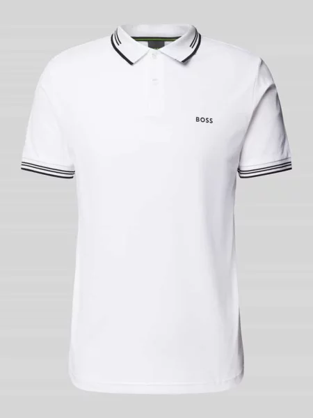 Koszulka polo o kroju z nadrukiem z logo model ‘Paul’ biała